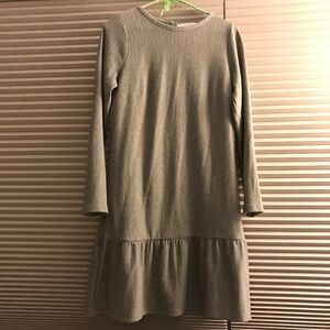 Loft long sleeve ruffle grey fall dress